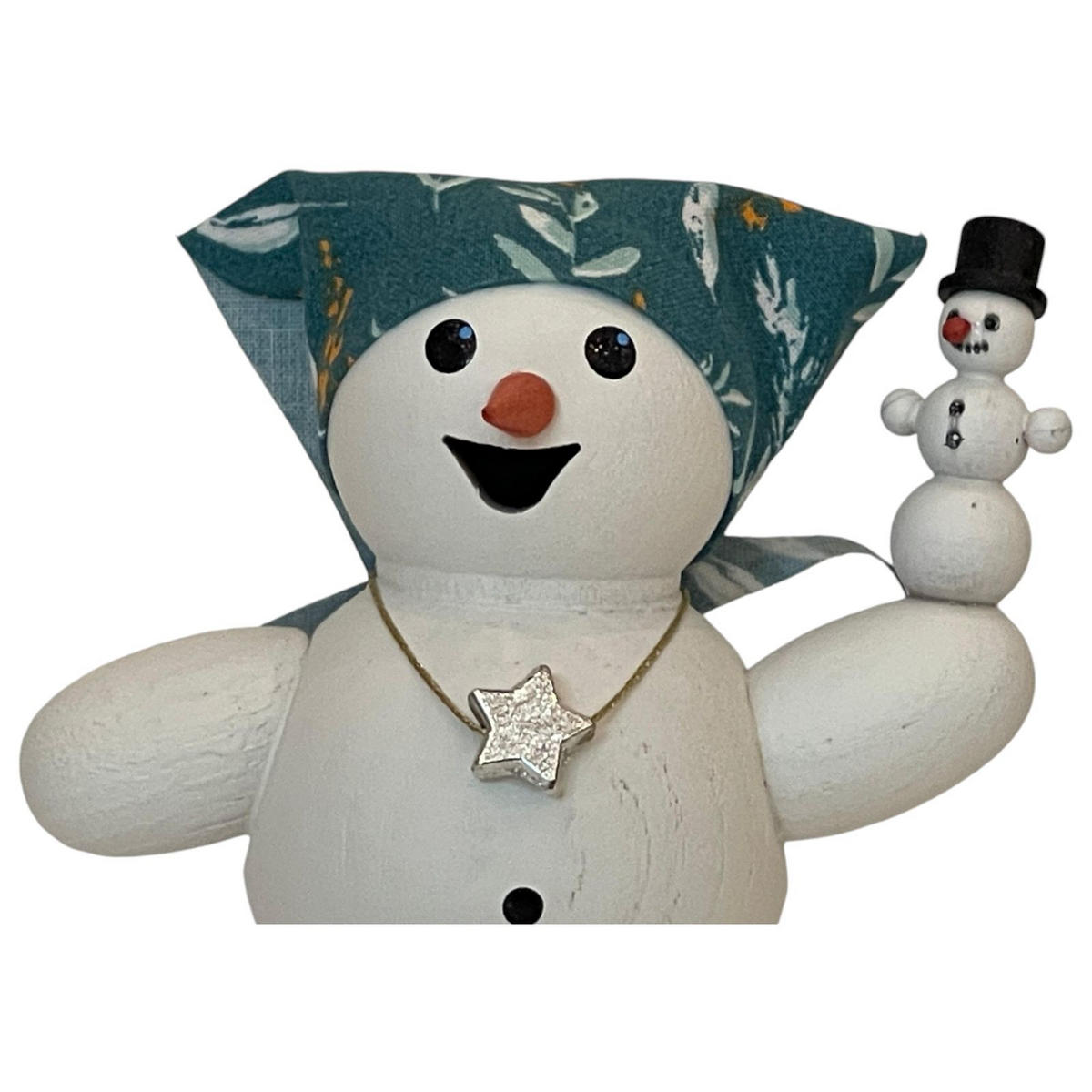RAUCHFIGUR Schneemann Schneefrau mit 2 Kindern 13 cm - Multicolor, Holz (6/13/10cm)