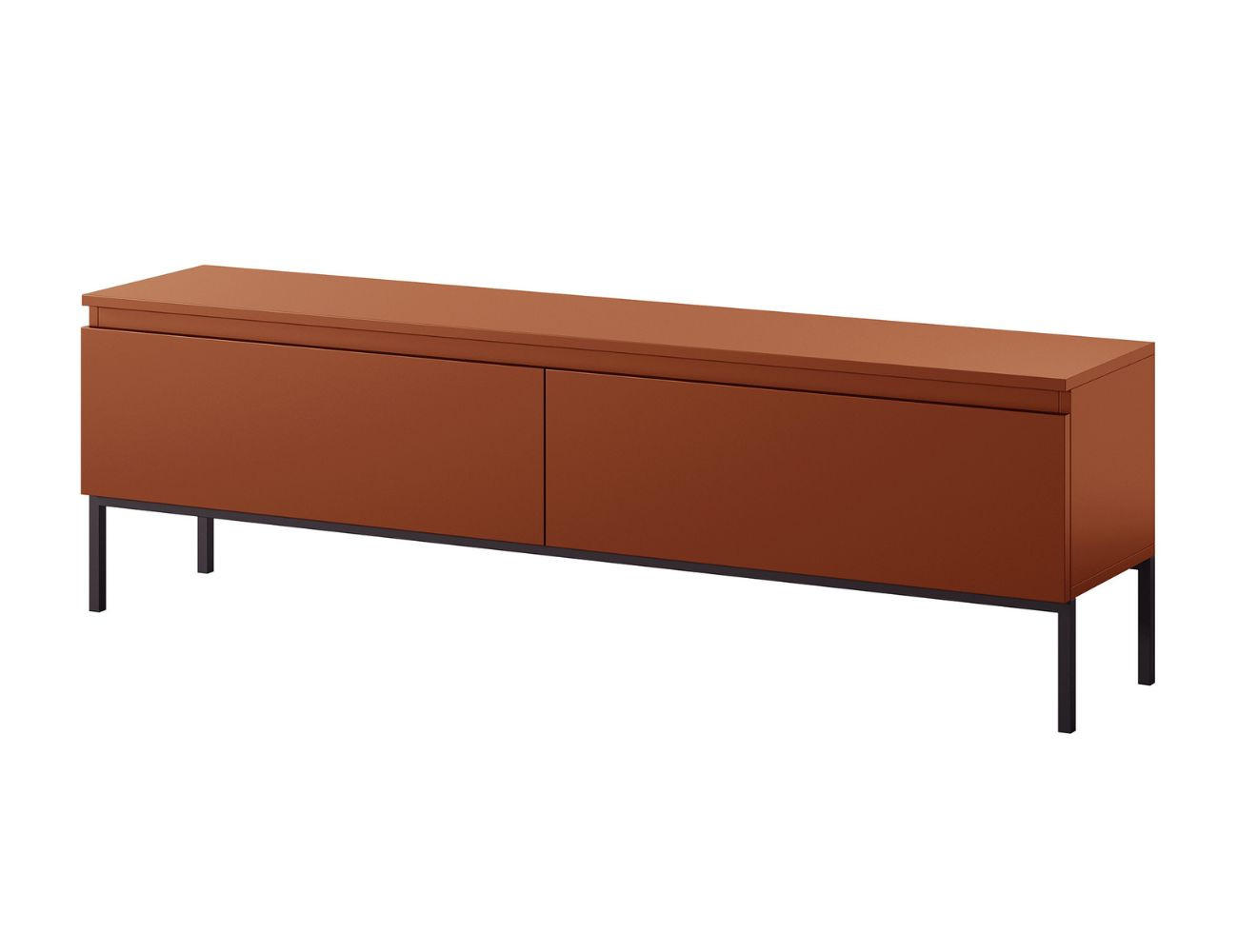 TV-SCHRANK Bemmi Ziegelrot mit Metallbeinen 150 cm - Dunkelorange/Schwarz, Holzwerkstoff/Metall (150/46/32cm) - Selsey