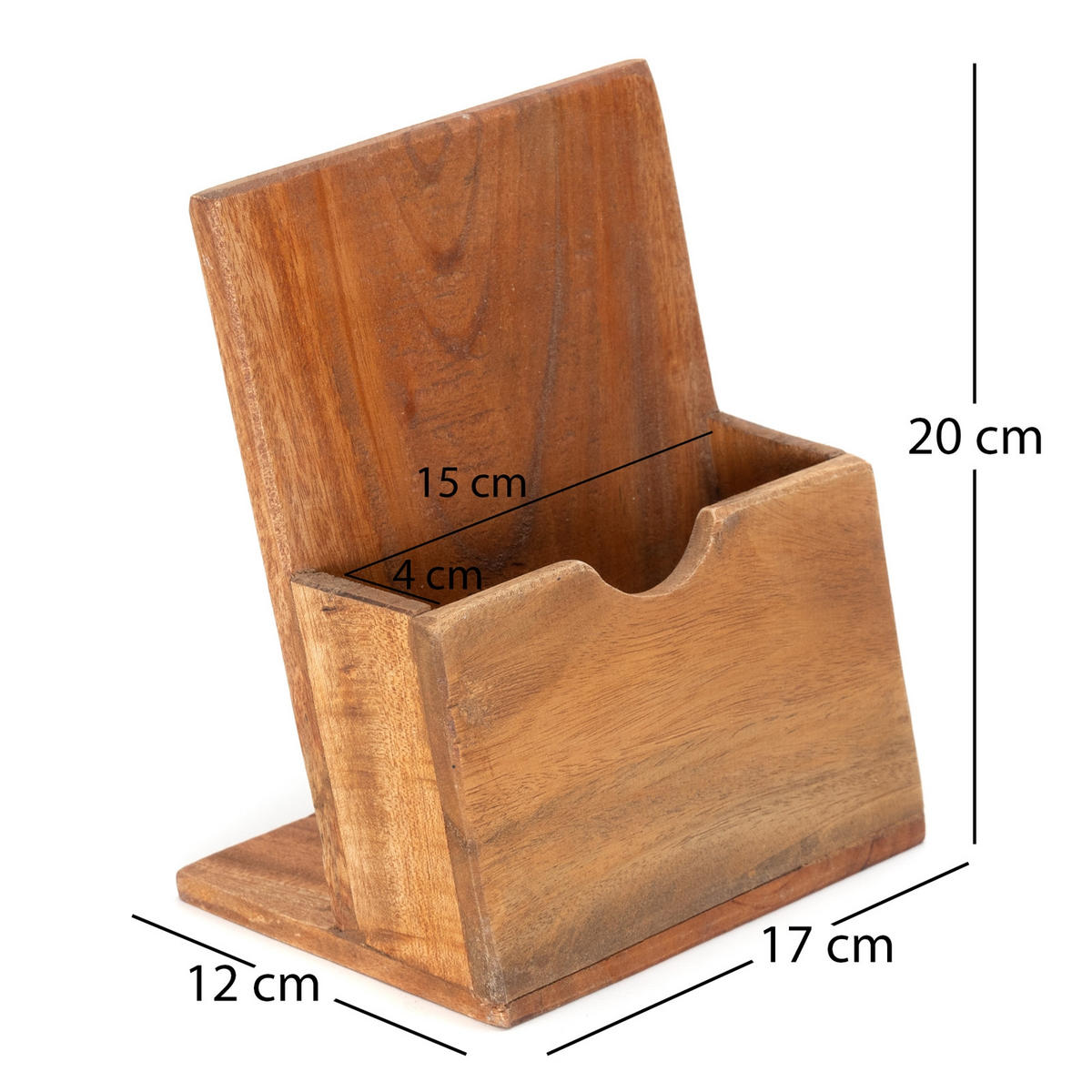 ORGANIZER Mika Mahagoni Massivholz, passend bis DIN A5 Größe naturfarben - Naturfarben, Holz (12/17/20cm) - CREEDWOOD