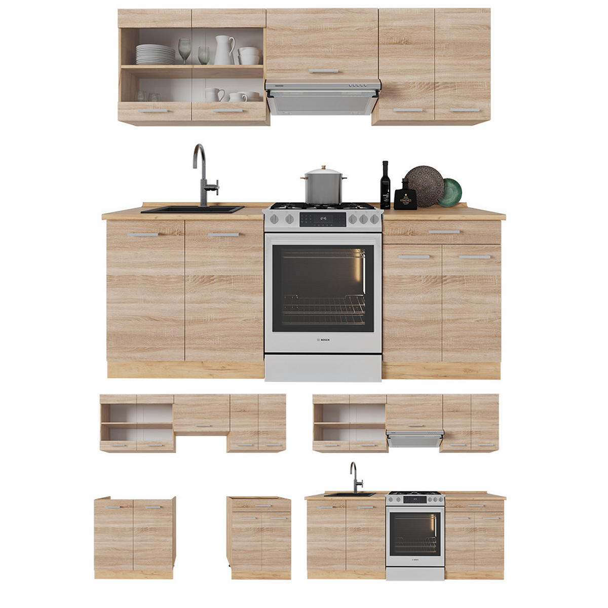 Honigeiche/Sonoma Eiche, Holzwerkstoff (200/81.6/60cm) - Vicco