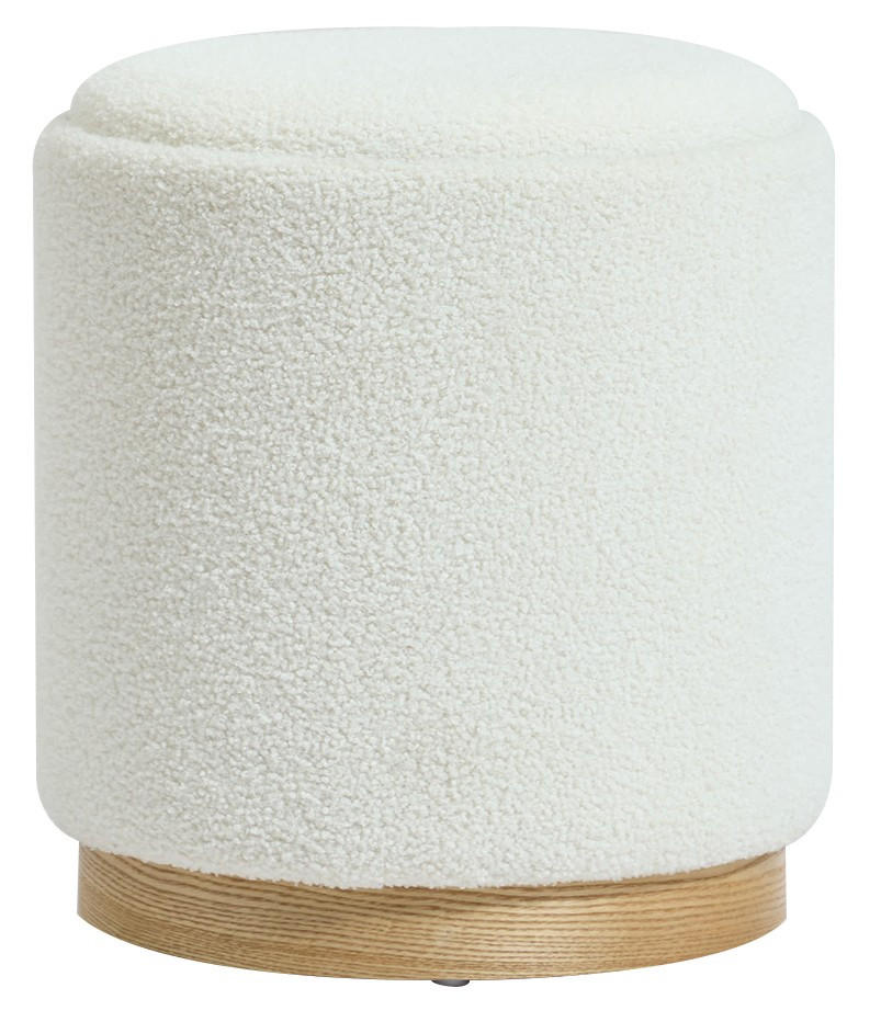 POUF Samt Weiß - Weiß, Textil (40/44/40cm) - Nordlys