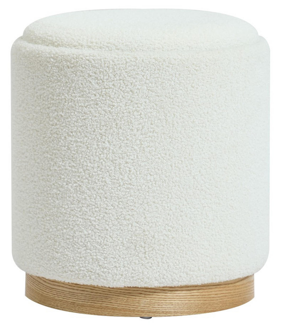 POUF Samt Weiß - Weiß, Textil (40/44/40cm) - Nordlys