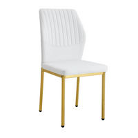 ESSZIMMERSTÜHLE 4er-Set mit Polsterung PU Weiß Gold - Weiß, Metall (42.6/93/43cm) - Meubliv