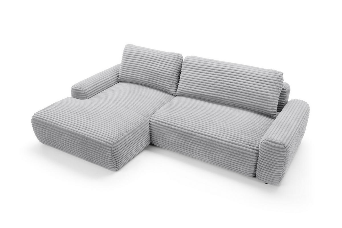 ECKSOFA Cordina Grau, mit Schlaffunktion und Bettzeugbehälter, linke seite - Grau, Holzwerkstoff (264/162cm) - Bettso