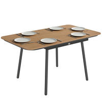 GARTENTISCH DE-07331 für 6 Personen mit WPC-Tischplatte Teak - Teakfarben, Metall (140/80/75cm) - ComfortXL