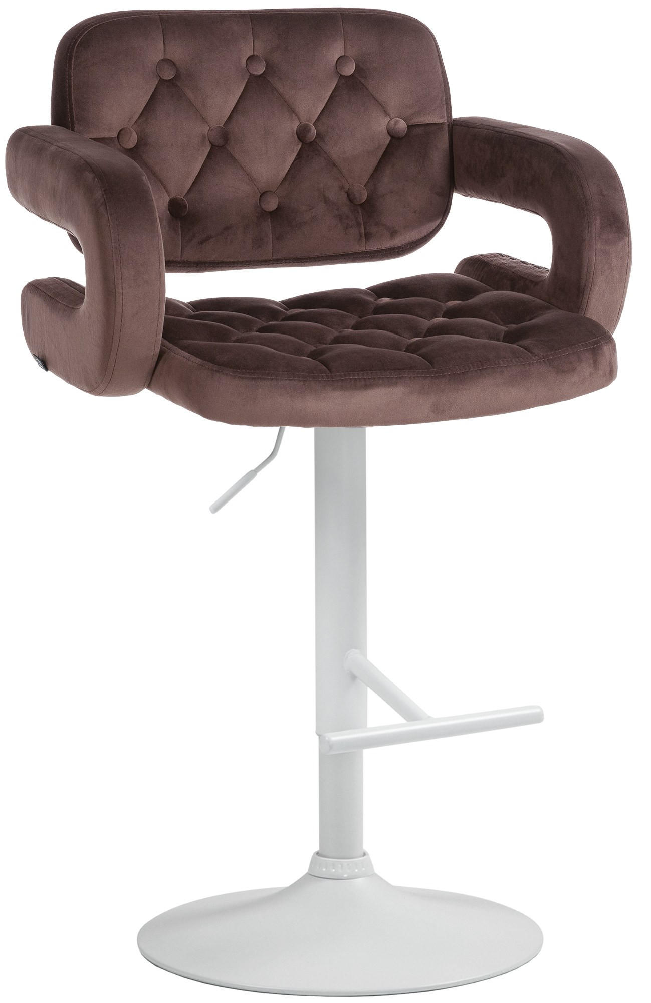BARHOCKER Samt braun - Weiß/Braun, Textil (62/103/55cm) - CLP
