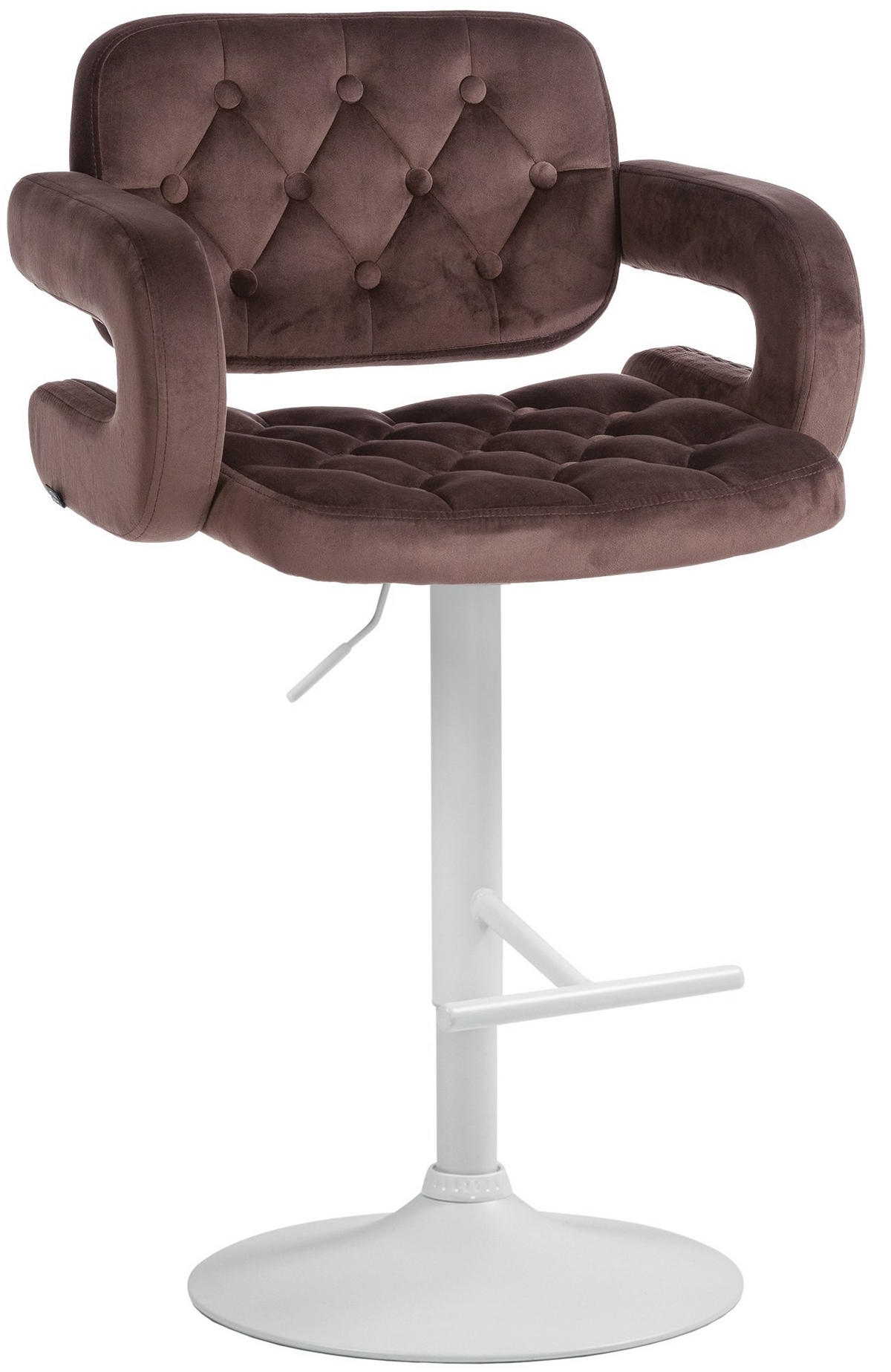 BARHOCKER Samt braun - Weiß/Braun, Textil (62/103/55cm) - CLP