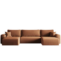 ECKSOFA Mit Schlaffunktion Und Bettkasten U-form CAPRI Poso Ziegel - Orange, Holz/Textil (145/362cm) - Kaiser Möbel