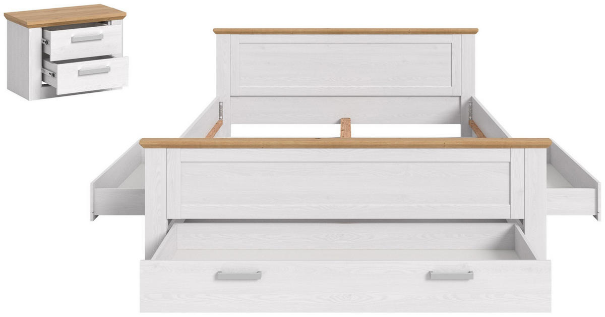 BETTANLAGE Verona Sibiu Lärche Nachbildung 245/90/209 cm - Lärchefarben, Holzwerkstoff - Xonox