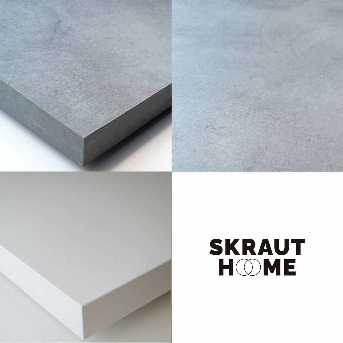 KONSOLENTISCH ausziehbar 58 bis 222cm, für 10 Gäste, weiß zementgrau, 90/58/73cm - Weiß/Grau, Holzwerkstoff (90/222/73cm) - Skraut Home