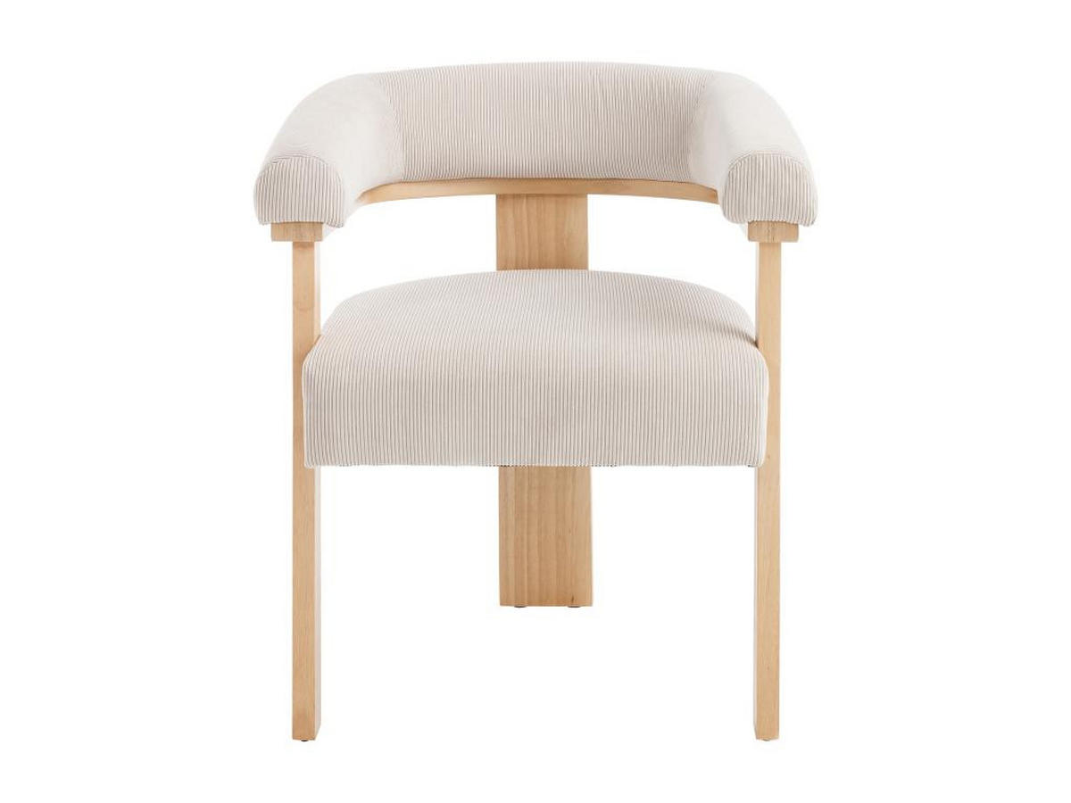STUHL mit Armlehnen 1er - Cord & Kautschukholz natur - Beige - LIVELIA - Beige, Textil (60/78/64cm) - Pascal Morabito