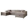 WOHNLANDSCHAFT Santos U Boucle - Beige/Schwarz, Holzwerkstoff/Kunststoff (320/79/166cm) - MIRJAN24