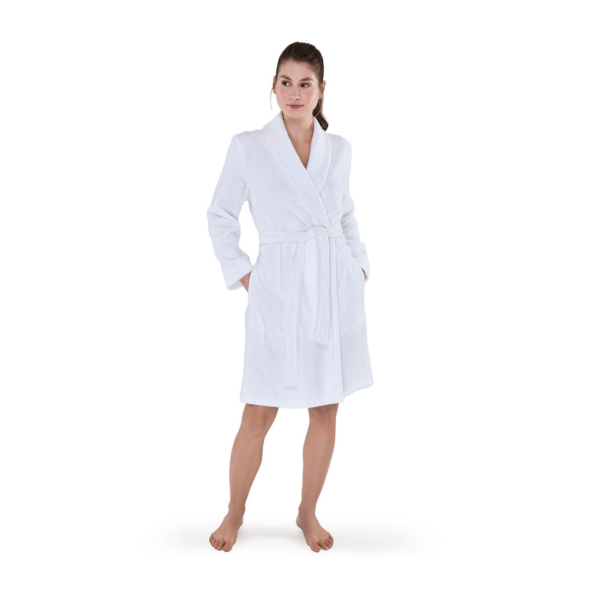 SCHALKRAGENMANTEL HOMEWEAR - Weiß, Textil (XL/XXLnull) - MÖVE