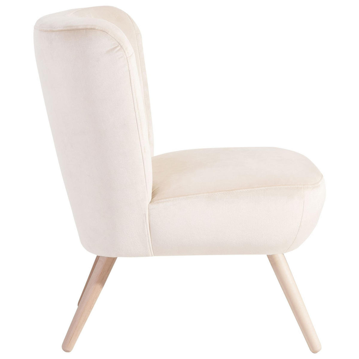 SESSEL Kassi Bezug Samtvelours Buche natur / creme - Weiß, Kunststoff (69/80/68cm) - 58aufmkessel