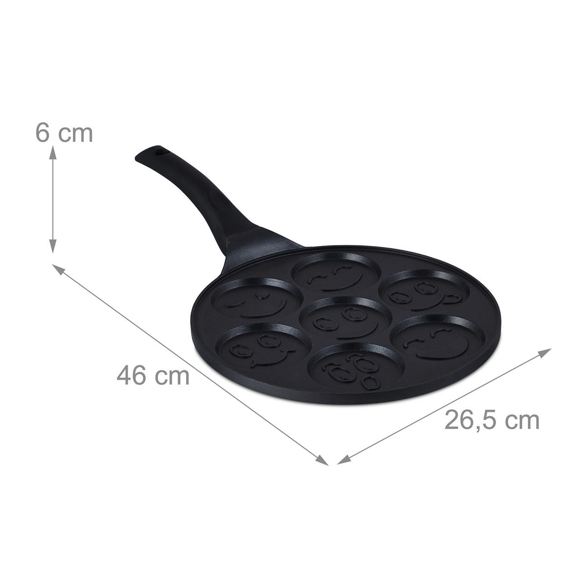 PANCAKE-PFANNE - Schwarz, Kunststoff/Metall (26.5/46/6cm) - Relaxdays