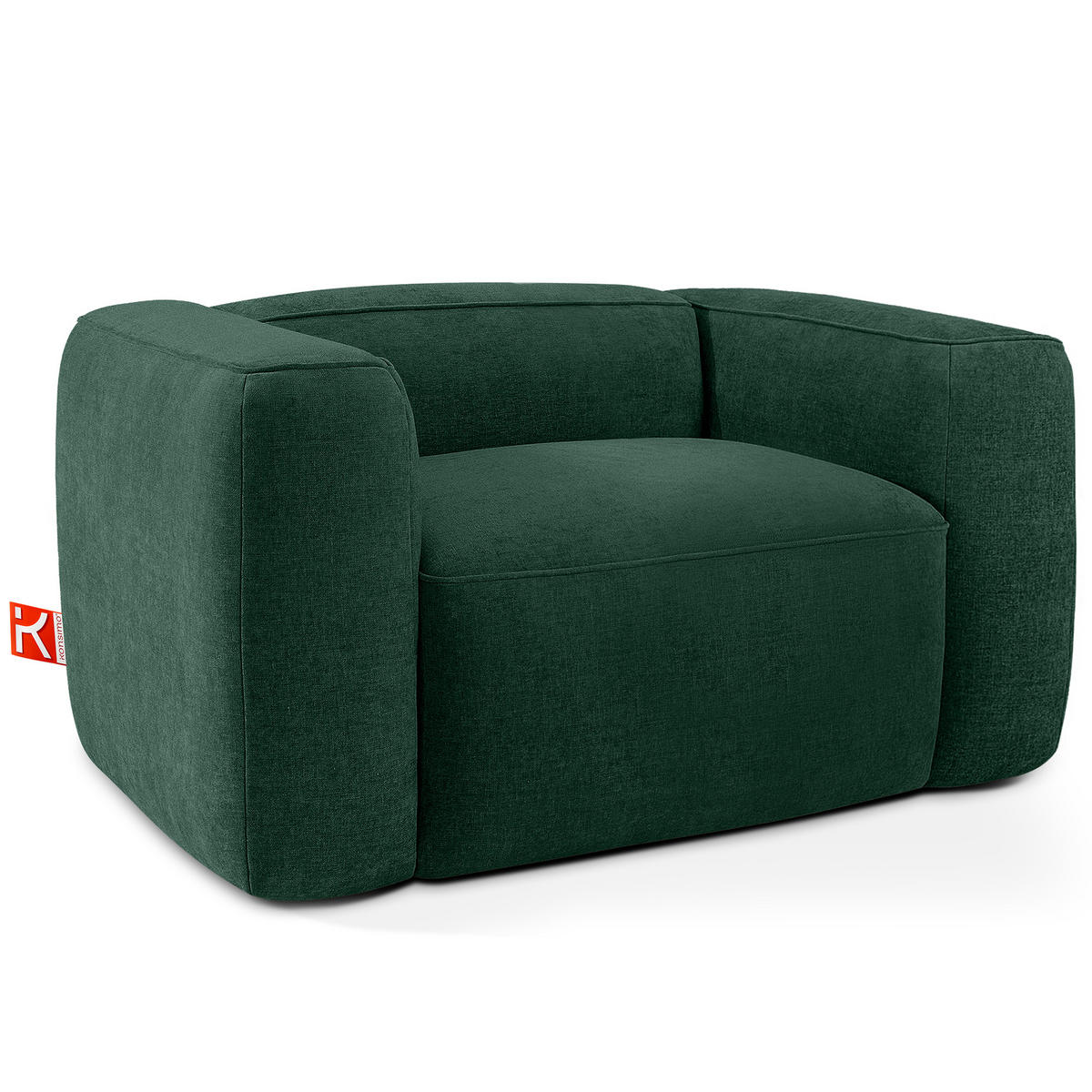SESSEL FUBBO, Dunkelgrün - Dunkelgrün, Holz/Holzwerkstoff (130/73/96cm) - KONSIMO®