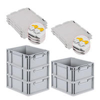 EUROBOX 5x Nextgen Economy Mit Scharnierdeckel Grau/Gelb Griffe Geschlossen 16 Liter - Gelb, Kunststoff (30/17/40cm) - PROREGAL