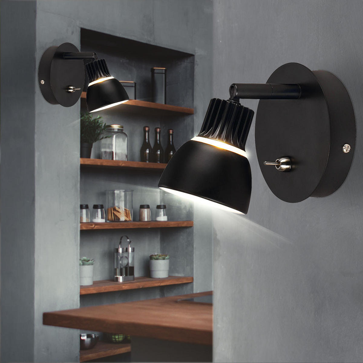 LED WANDLEUCHTE RADIATE Schwarz - Schwarz, Metall (9/10/9cm)