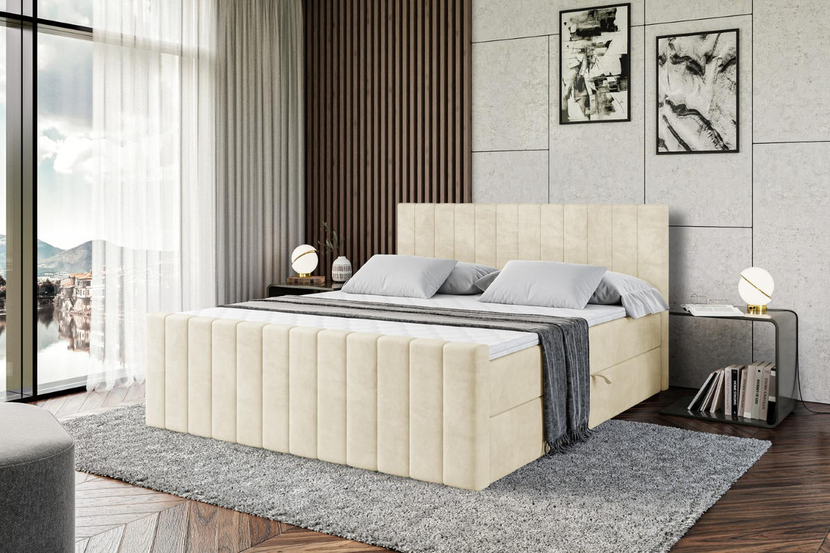 BOXBETT EDITA-Z - 120x200 cm - H4 - Beige - Beige, Holzwerkstoff (120/200cm) - ALTDECOR