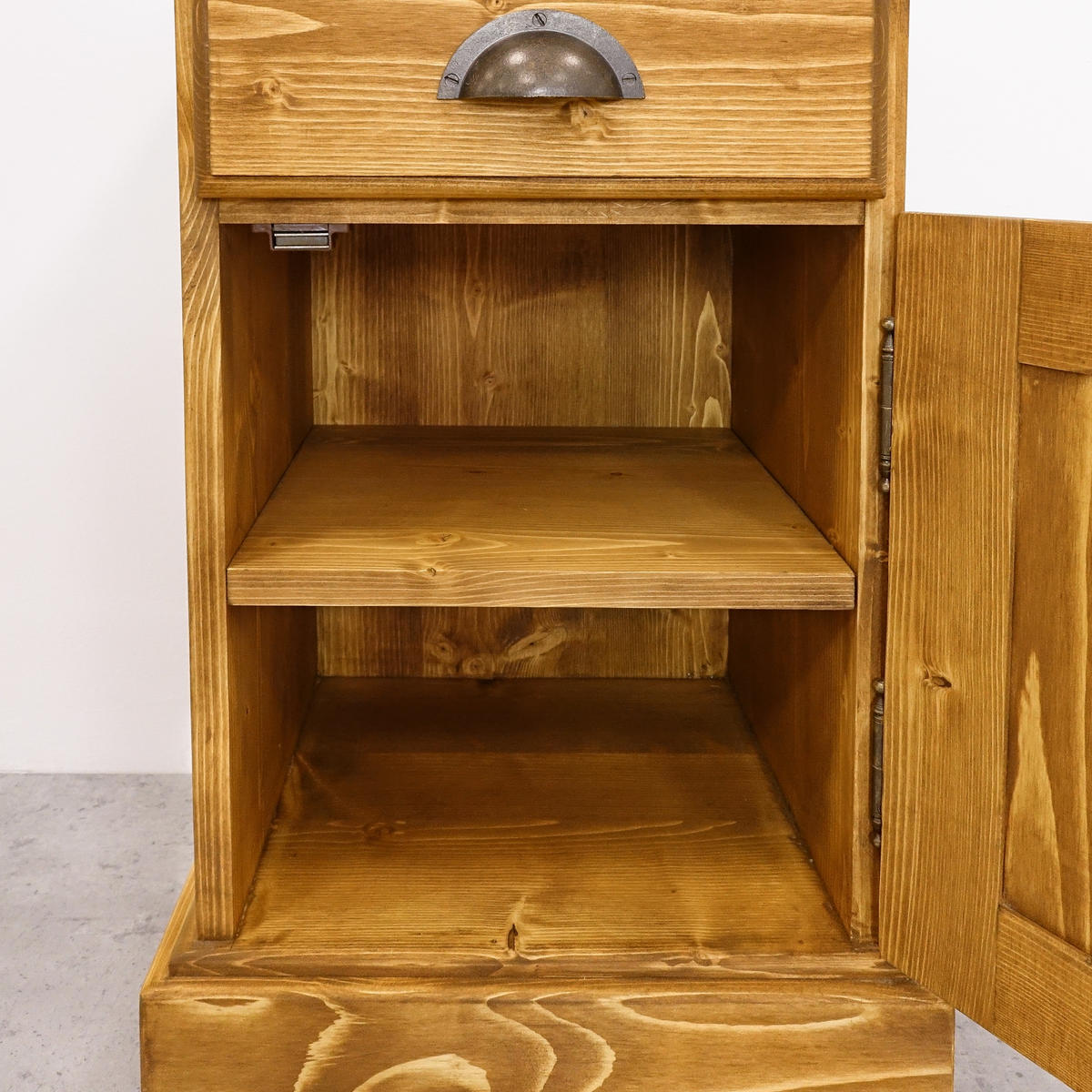 NACHTTISCH aus Massivholz CHARLOTTE Scharnier Rechts - Hellbraun, Holz (38/60/33cm) - Seart