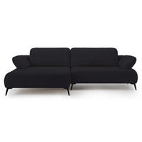 ECKSOFA Avolla Anthrazit links - Schwarz, Textil/Metall (284/186cm) - Selsey