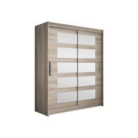 SCHWEBETÜRENSCHRANK Westa V - Silberfarben/Trüffeleichefarben, Holzwerkstoff/Metall (150/200/58cm) - MIRJAN24