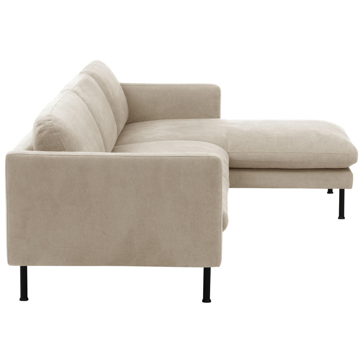 ECKSOFA mit Longchair rechts Katina Flachgewebe beige - Beige, Kunststoff (160/286cm) - 58aufmkessel