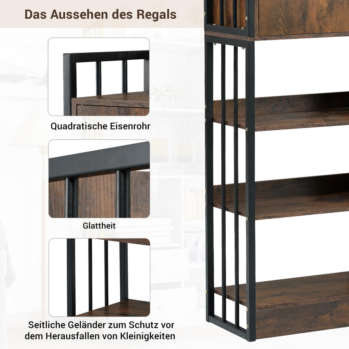 BÜCHERREGAL braun - Braun, Holzwerkstoff (30/173.5/100cm) - Urban Meuble