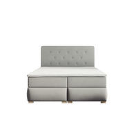 BOXBETT LUPIN, 140 x 200 cm, Double Bed für Schlafzimmer, Elegant Matratze und Bettkasten, Grau - Grau, Holz/Textil (140/200cm) - Trada