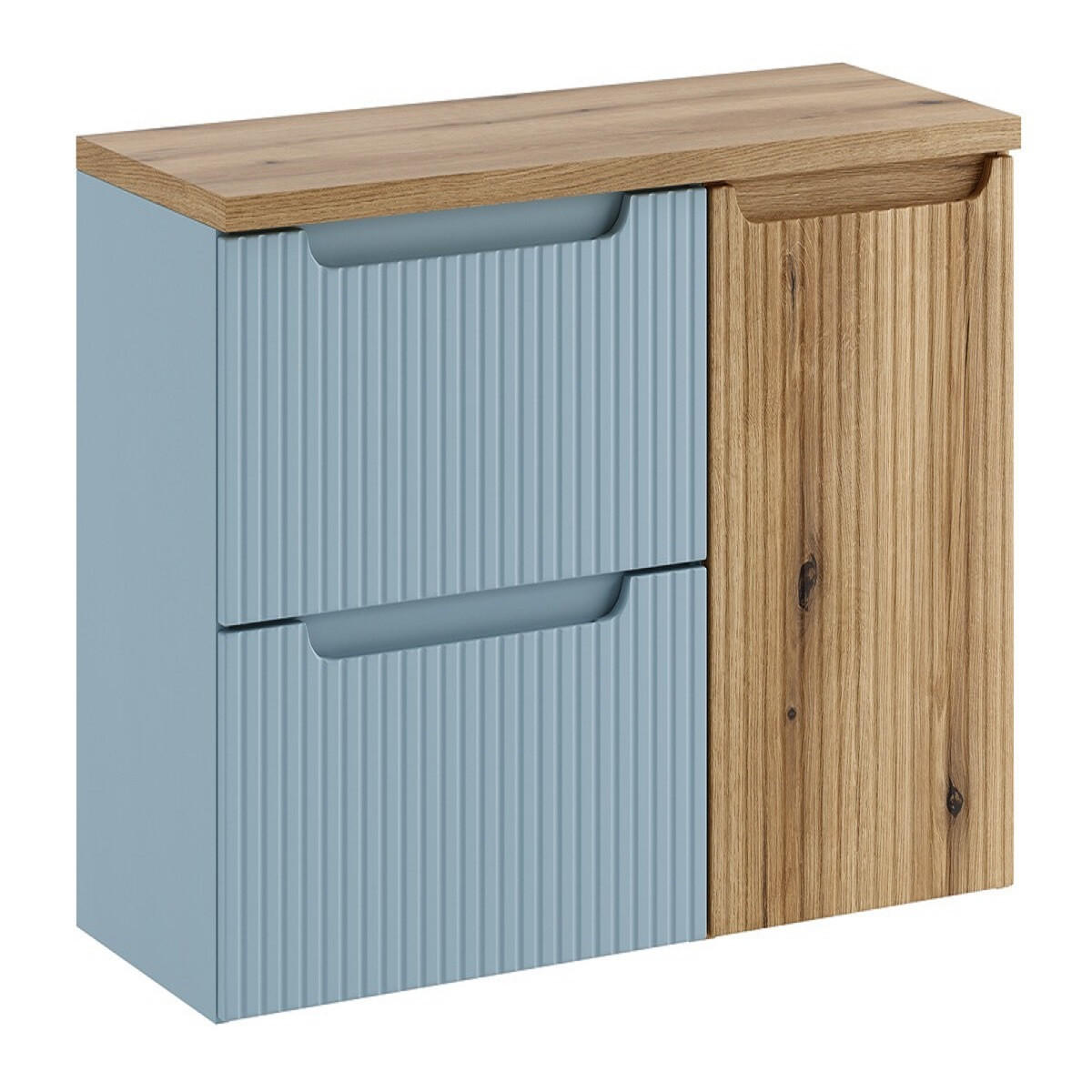 WASCHBECKENUNTERSCHRANK 100 cm 3 Teile - Nova Denim N BM382 in Denim / Coast Evoke Oak - Dunkelblau/Eiche Artisan, Holz (100/59.5/40cm)