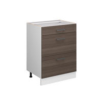 UNTERSCHRANK R-Line Grau 60 cm mit Schubladen, ohne AP - Weiß/Grau, Holzwerkstoff (60/81.6/46cm) - Vicco