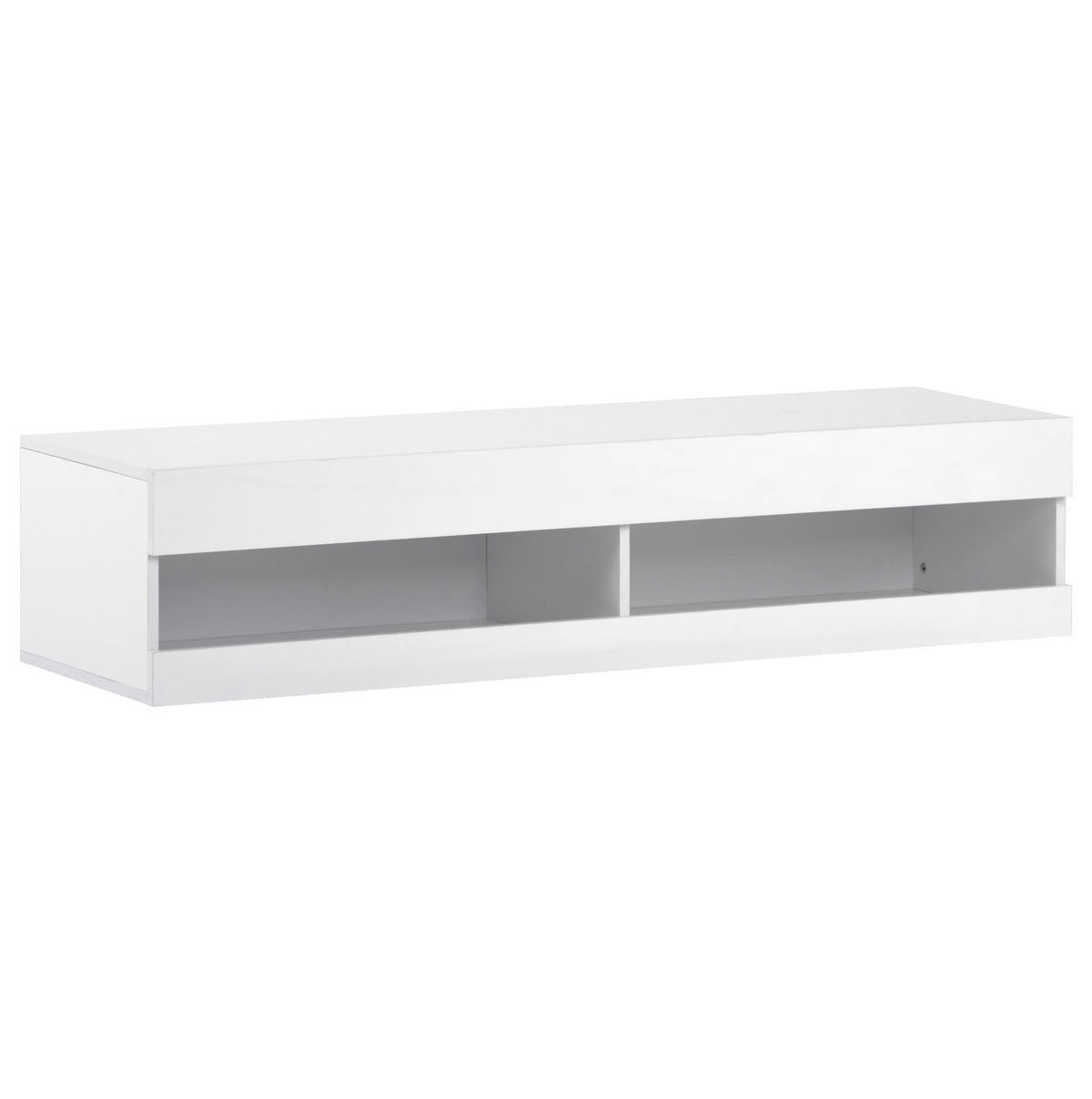 TV-LOWBOARD wandhängend in Weiß Hochglanz mit LED 140/40/30.5 cm - Weiß, Holzwerkstoff (140/30.5/40cm) - Redom