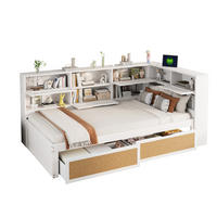 SCHLAFSOFA 90/200 cm mit USB-Anschluss, Stauraumfächern und 2 Schubladen, Weiß - Weiß, Holz (225/92/116cm) - Redom