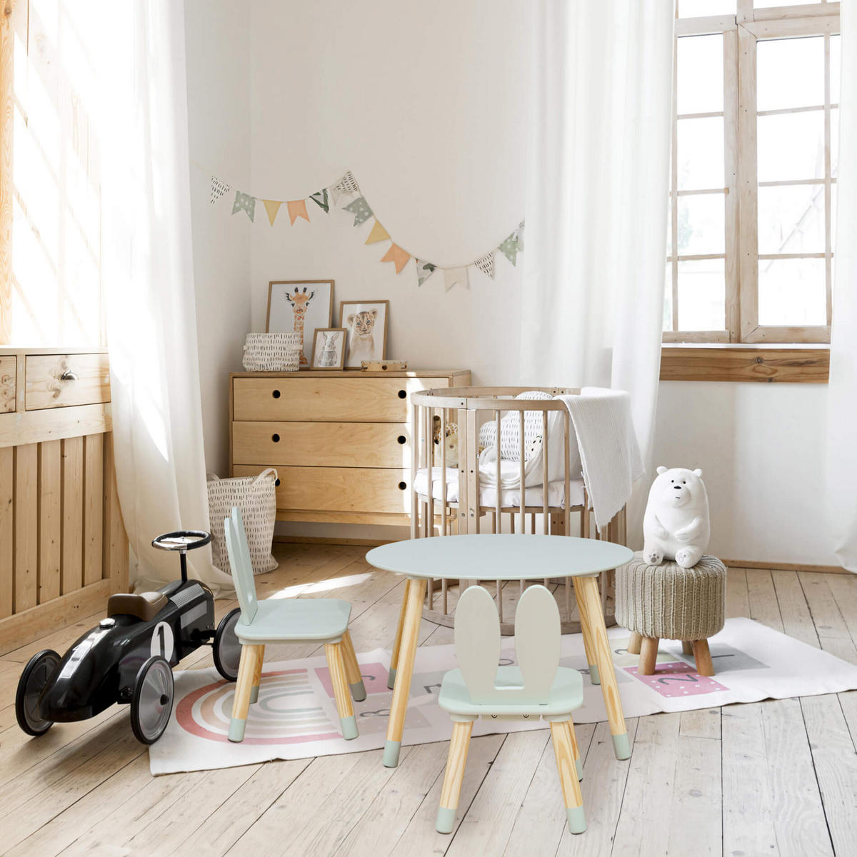 KINDERSITZGRUPPE Grün 60/60/44 cm - Jadegrün, Holzwerkstoff (60/44/60cm) - Mobili Rebecca