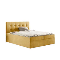 BOXBETT Bettkasten LUDANO Stoff Cosmic Gelb 140x200 cm H3-Bonell - Gelb, Holz (140/200cm) - Kaiser Möbel