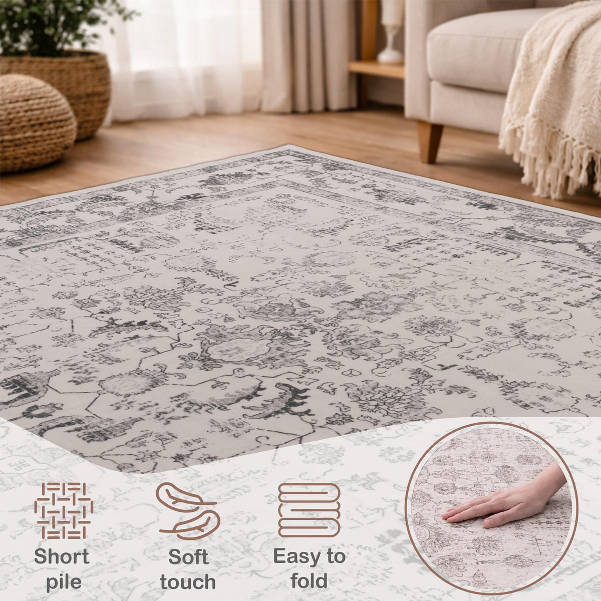 KURZFLORTEPPICH 80/300 cm Semer 427 - Grau, Textil (80/300cm) - Paco Home