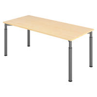 SCHREIBTISCH Serie-Y 80/180/74 cm in Ahornfarben/Graphitfarben - Ahornfarben/Graphitfarben, Holzwerkstoff (80/180/74cm) - bümö