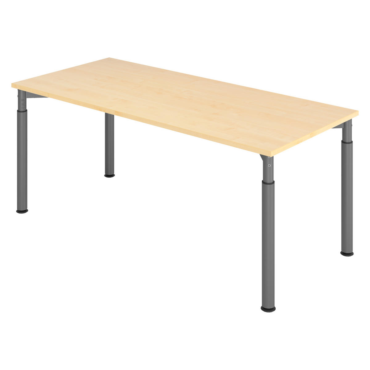 SCHREIBTISCH Serie-Y 80/180/74 cm in Ahornfarben/Graphitfarben - Ahornfarben/Graphitfarben, Holzwerkstoff (80/180/74cm) - bümö