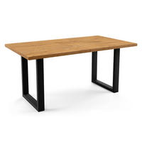 ESSTISCH rechteckiger, ausziehbarer LOFFTI, mit Metallbeinen, Loft-Stil, Industriel, skandinavisch: 80x120/220 cm. Farbe: Eiche Lancelot/Schwarz - Hellbraun, Metall (120/80/76cm) - Dekori_Interiors