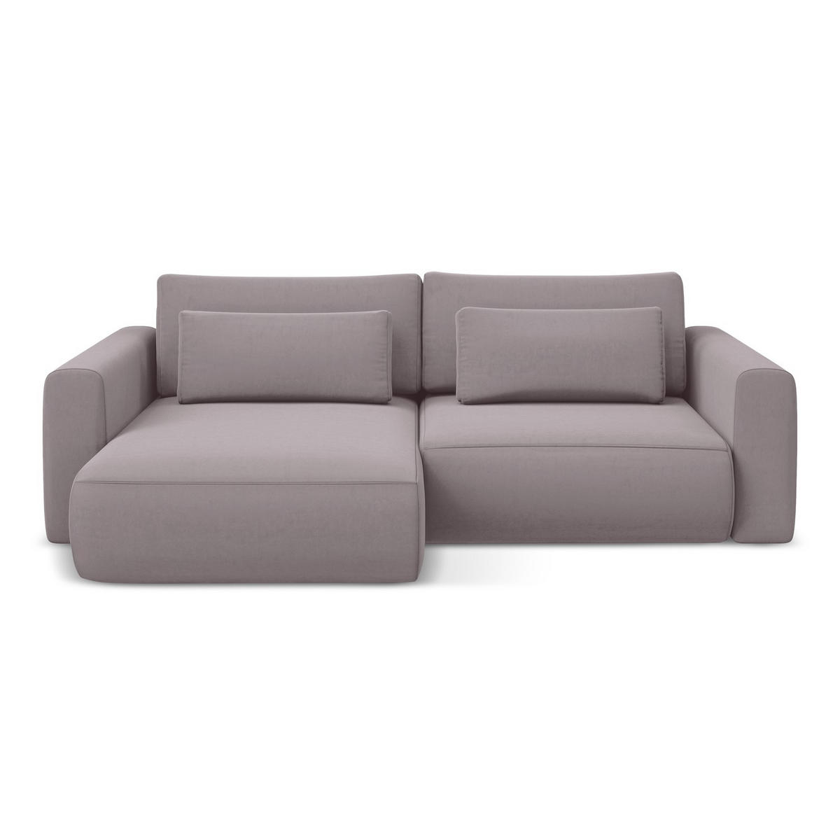 ECKSOFA mit Schlaffunktion Samt Stoff Violett - Lila/Flieder, Kunststoff/Textil (149/240cm) - LaMiaSofa