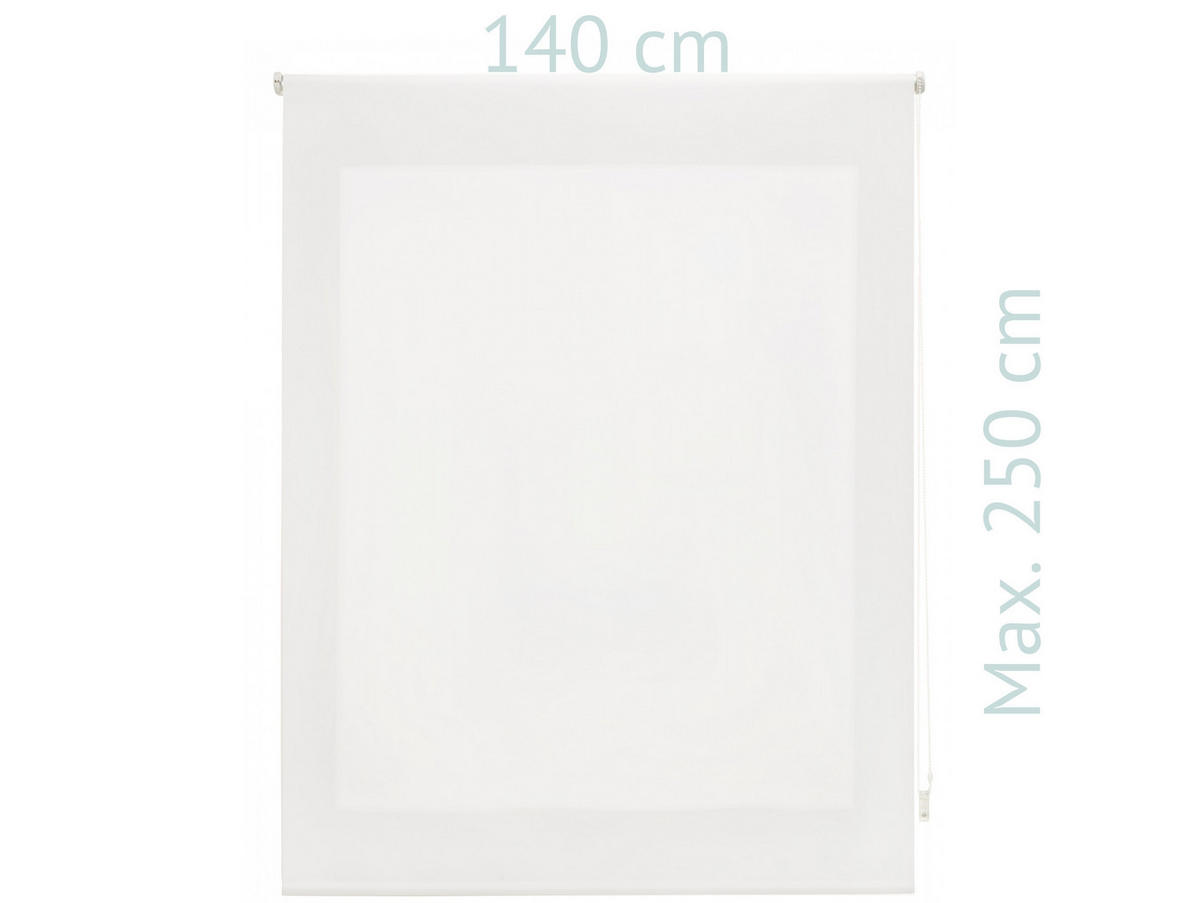 ROLLO Polyester Transluzent Grauweiß 140x250 - Hellgrau, Textil (140/250/1cm) - Purline