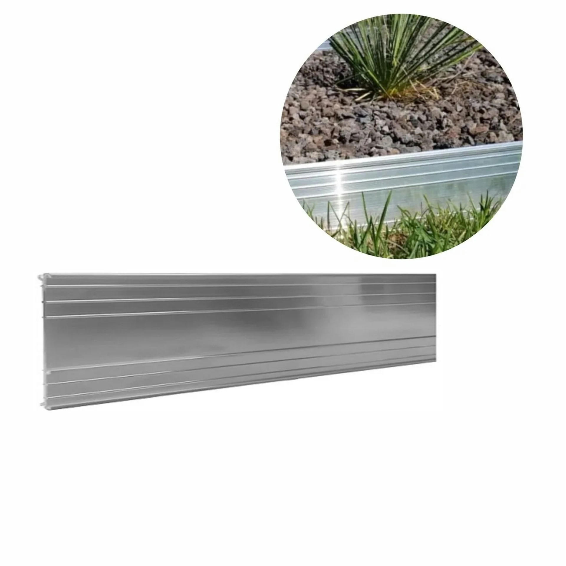 ULTRA Starke Alu Rasenkante 10cm x 100cm | Beeteinfassung Beetumrandung Beetbegrenzungen - Alufarben, Metall (0.3/5/100cm) - Green-Split