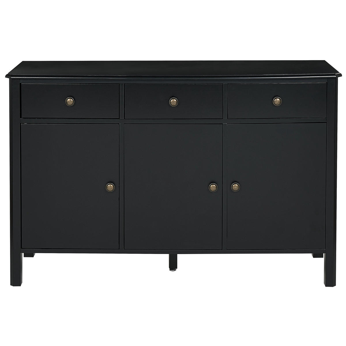 SIDEBOARD se 3 dveřmi Černý Olate - černá, kompozitní dřevo (120/75/39cm) - Beliani