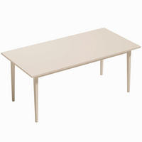 MATBORD i spånskiva, krämvit - Cremefärgad, Trä/Träbaserade material (180/90/76cm) - HOMCOM