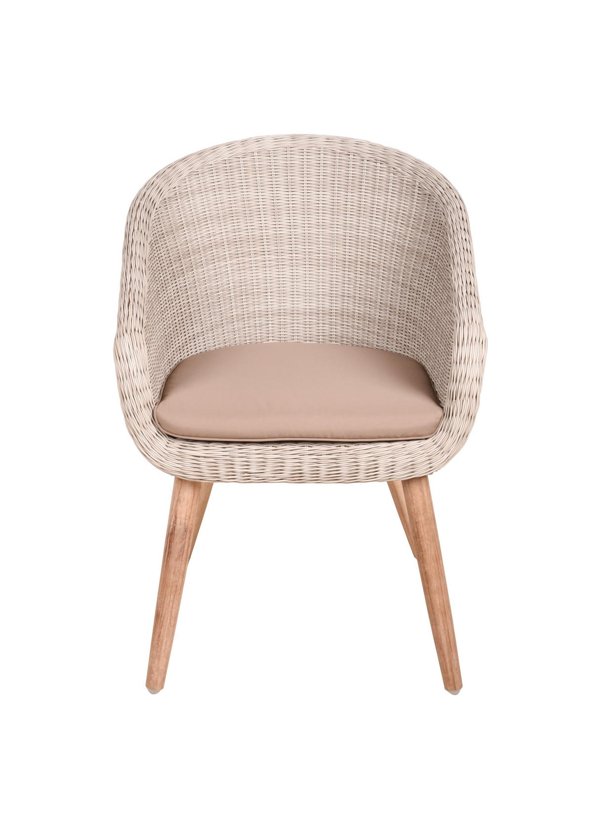 GARTENSTUHL 4er Set Porto mit Sitzauflage Gartenstühle - Braun, Holz (62/82/66cm) - DELUKE