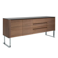 SIDEBOARD Walnuss Schwarz 200/50/81 cm - Walnussfarben/Schwarz, Holz/Metall (200/81/50cm) - ANGEL CERDA