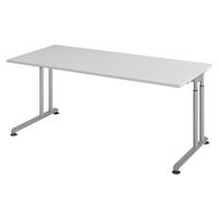 SCHREIBTISCH Serie-Z 80/180/74 cm in Grau/Silberfarben - Silberfarben/Grau, Holzwerkstoff (80/180/74cm) - bümö