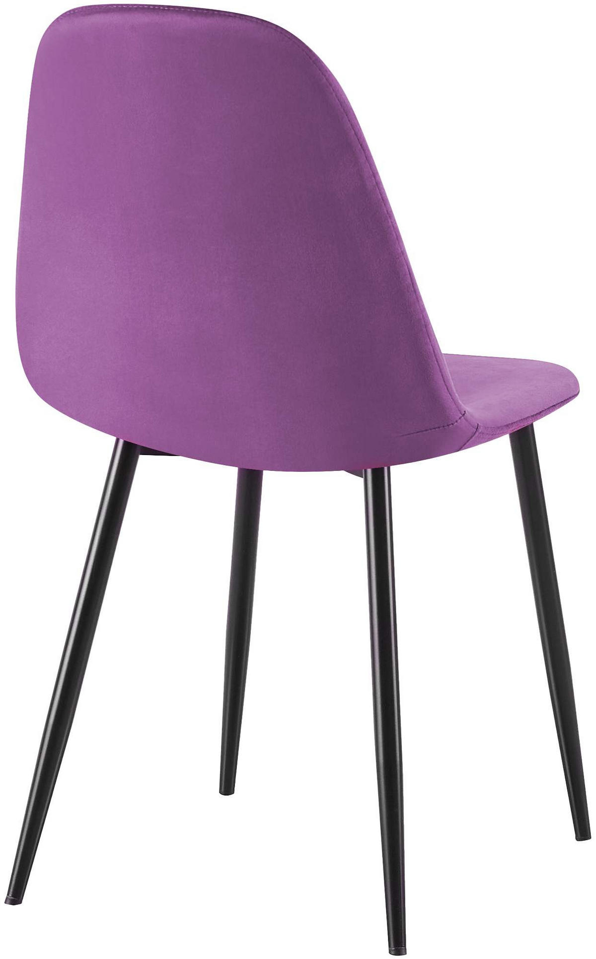 STUHL Samt Lila - Lila/Schwarz, Textil/Metall (44/88/51cm) - CLP