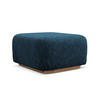 POUF Chenille Stoff Blau - Blau/Braun, Holz/Textil (83/95/41cm) - Makamii