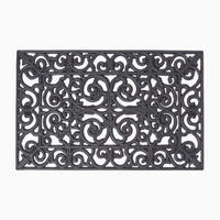 FUSSMATTE Ornament, Gummi 45/70 cm - Schwarz, Naturmaterialien (45/70cm) - Homescapes